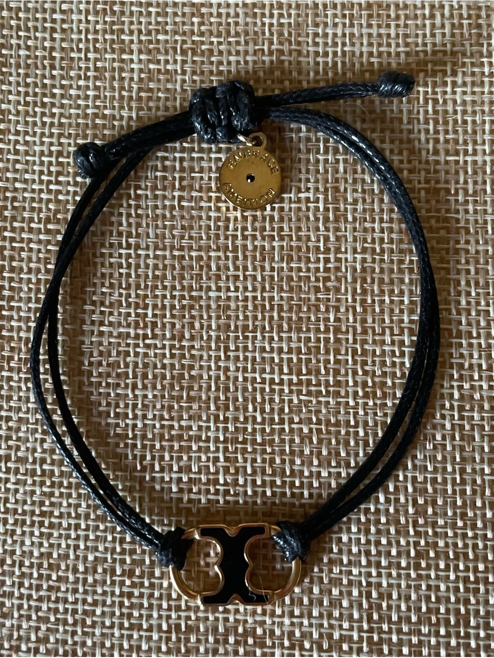 “Tory Burch” Black Cord Bracelet